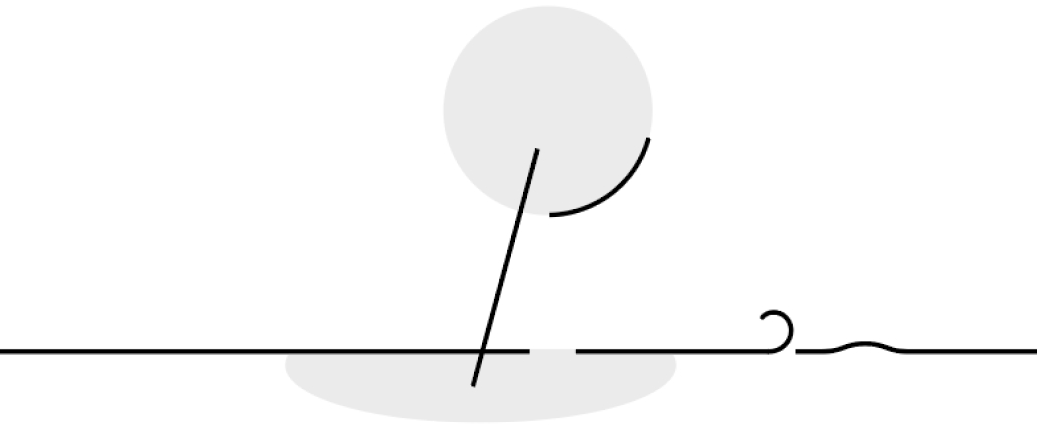 Illustration of push pin on surface